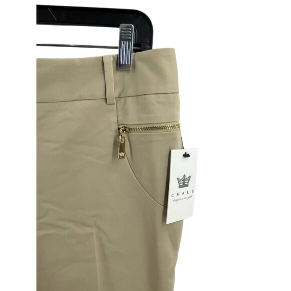 NWT Women's Chaus NY Crop Khaki Pants Zipper Pockets Mid Rise Size 6 - Picture 3 of 13